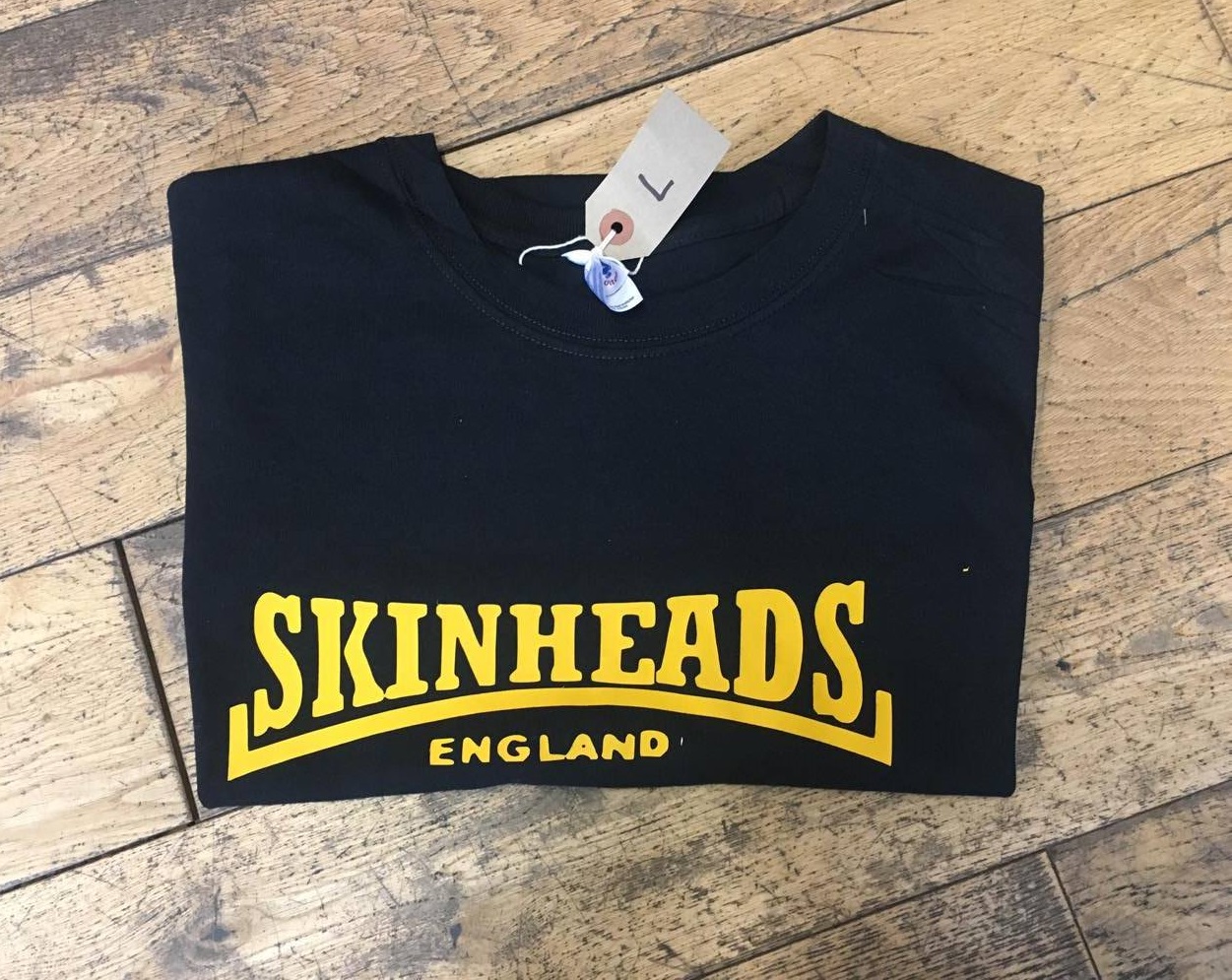 Skinheads England T-Shirt Black & Yellow